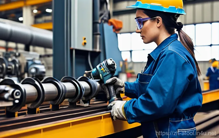 에어 공구 충전식 vs 유선 비교 - **Prompt:** A young, energetic male technician in a clean, professional work uniform is expertly usi...