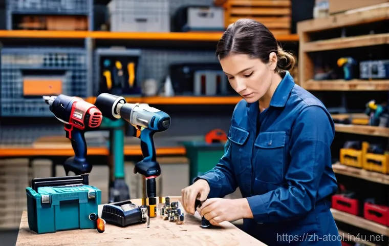 공압공구와 전기공구 차이점 - **Prompt 2: Professional Automotive Repair with Pneumatic Tools**
    "A gritty yet professional ima...